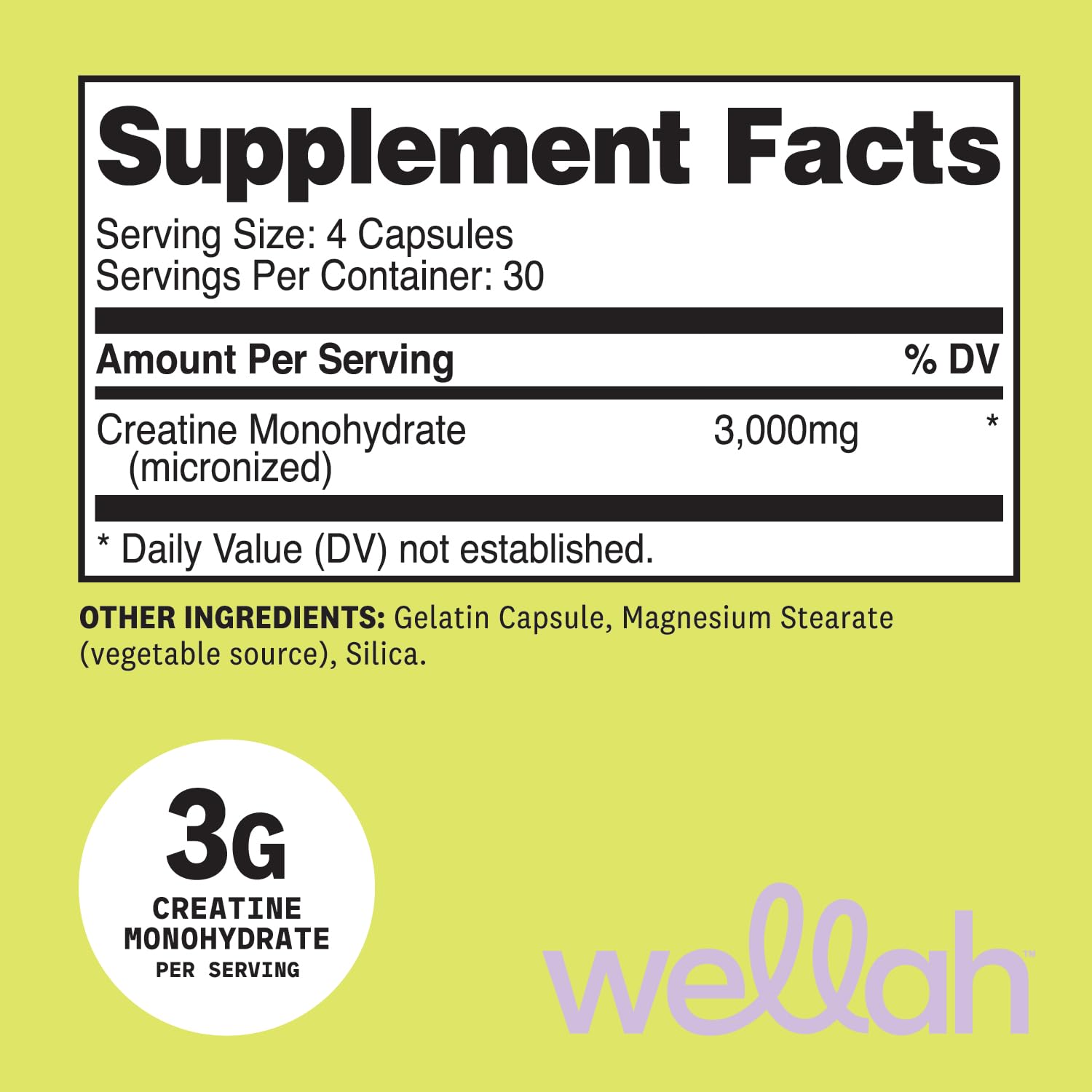 Close-up of Wellah capsules highlighting micronized texture for easy mixing.