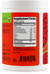 Wellah Electrolytes Watermelon bottle nutrition label displaying 7 vitamins.