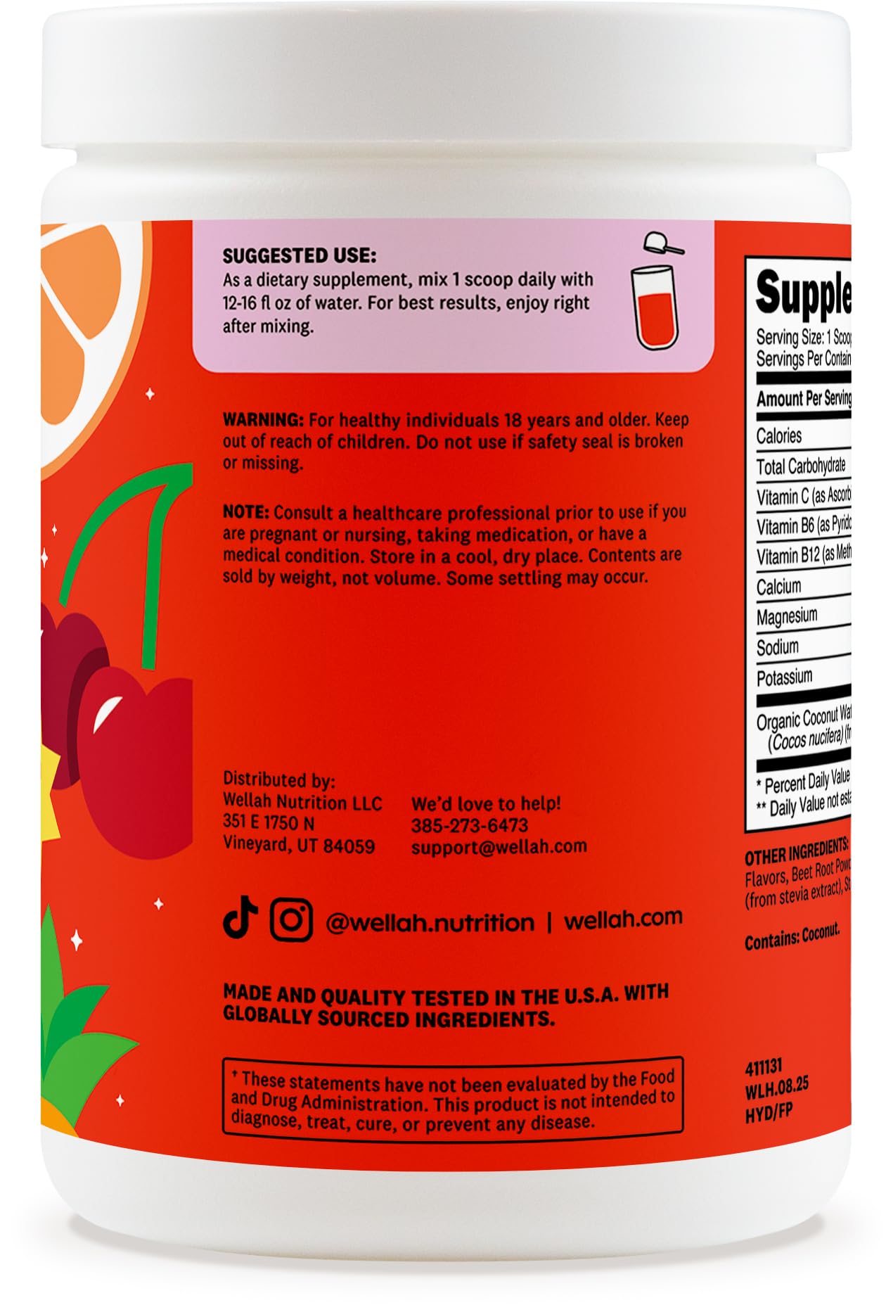 Wellah Electrolytes Watermelon dissolving in water for a smooth refreshment.