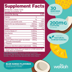 Wellah Get-Going Blue Hawaii glass ready to mix with refreshing flavor and zero calories