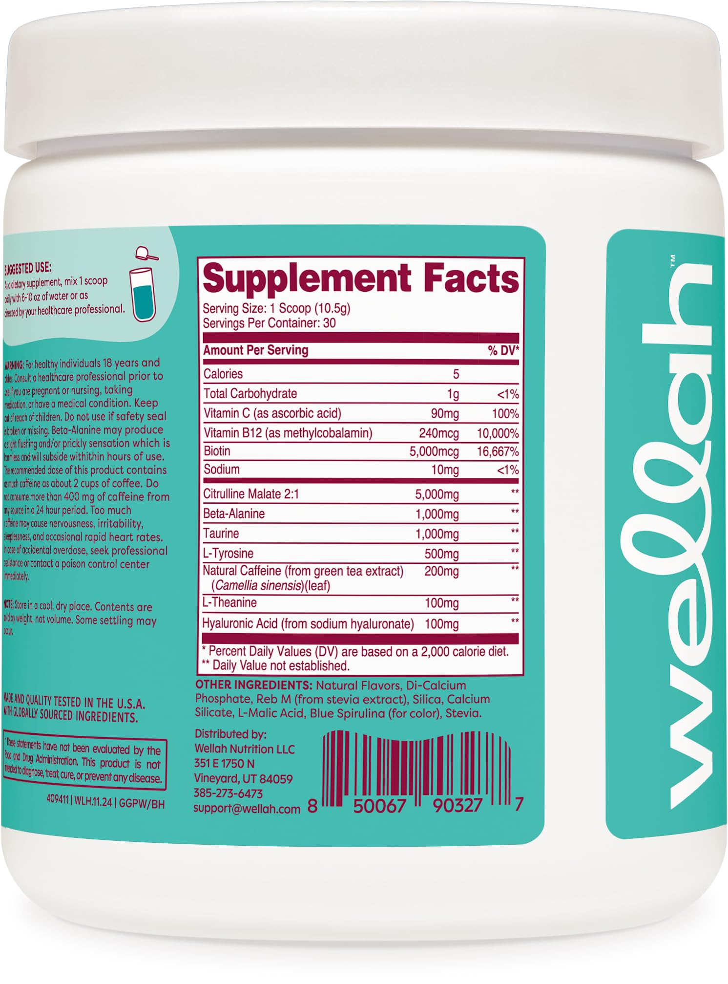 Wellah Get-Going Blue Hawaii stirring action highlighting easy pre-workout preparation