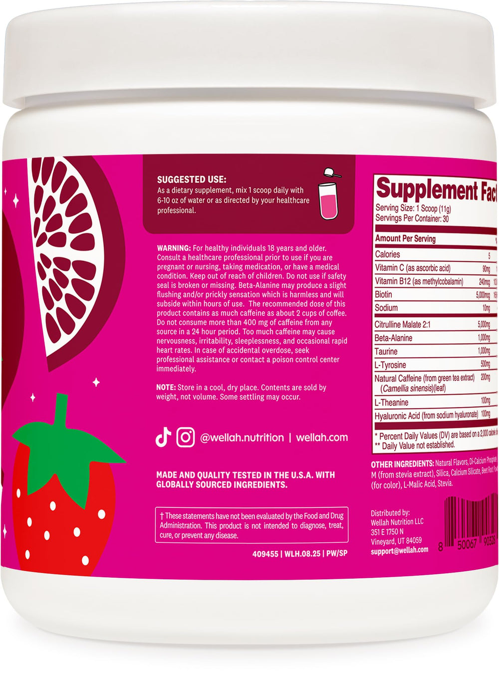 Wellah Get-Going scoop ready for precise pre-workout mix.