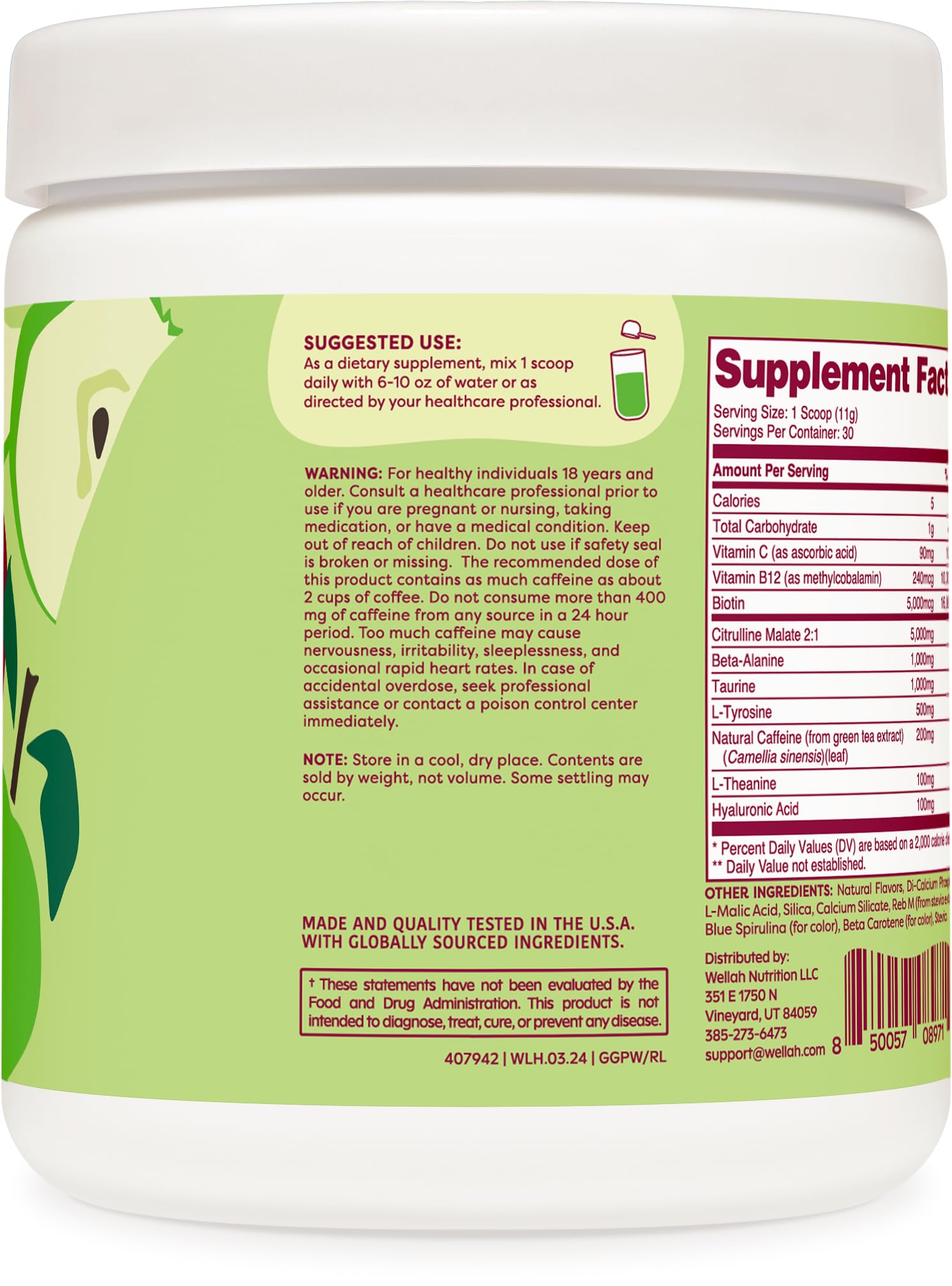 Scoop with Wellah Get-Going powder ready to mix for a refreshing flavor.