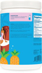 Wellah L-Glutamine Blue Hawaii powder dissolving quickly in water