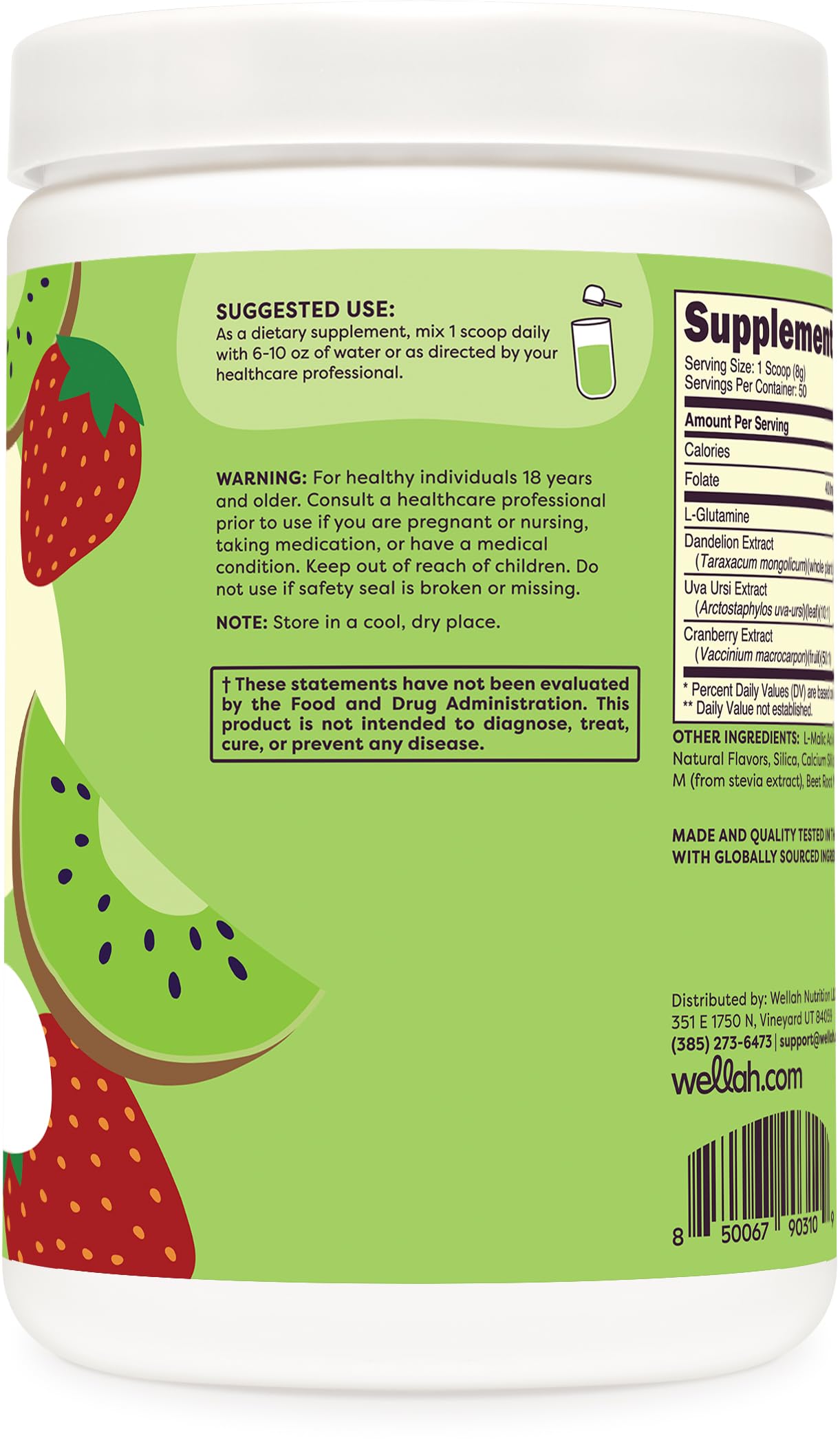 Wellah L-Glutamine dissolving in water for daily use