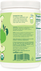 Wellah Leaf Laugh Love glass with powder mix ready for a refreshing greens drink.