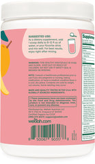 Wellah Leaf Laugh Love Super Greens scoop for quick smoothie preparation.