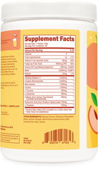 Wellah Peach Mango tub closeup highlighting 30 servings per container.
