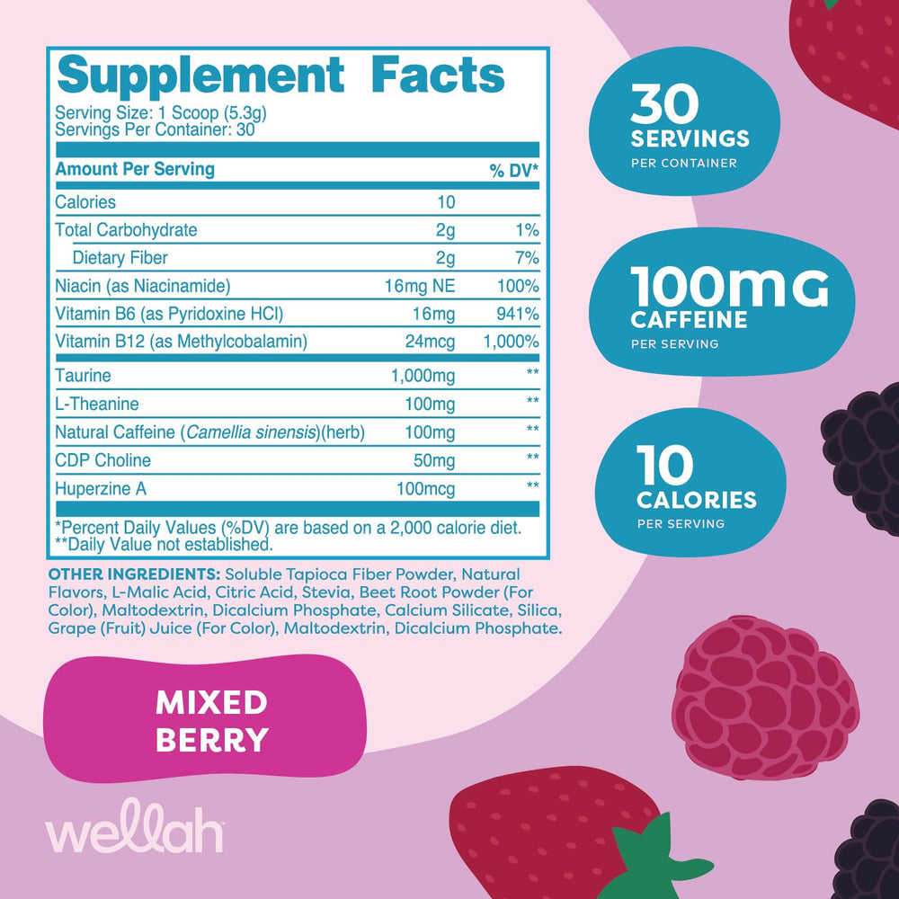 Wellah Perfect Pick-Me-Up scoop ready to mix for quick energy.