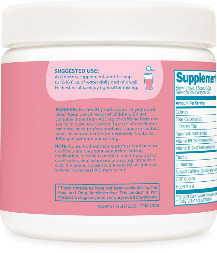 Wellah Perfect Pick-Me-Up scoop and bottle show convenient preparation for on-demand energy.