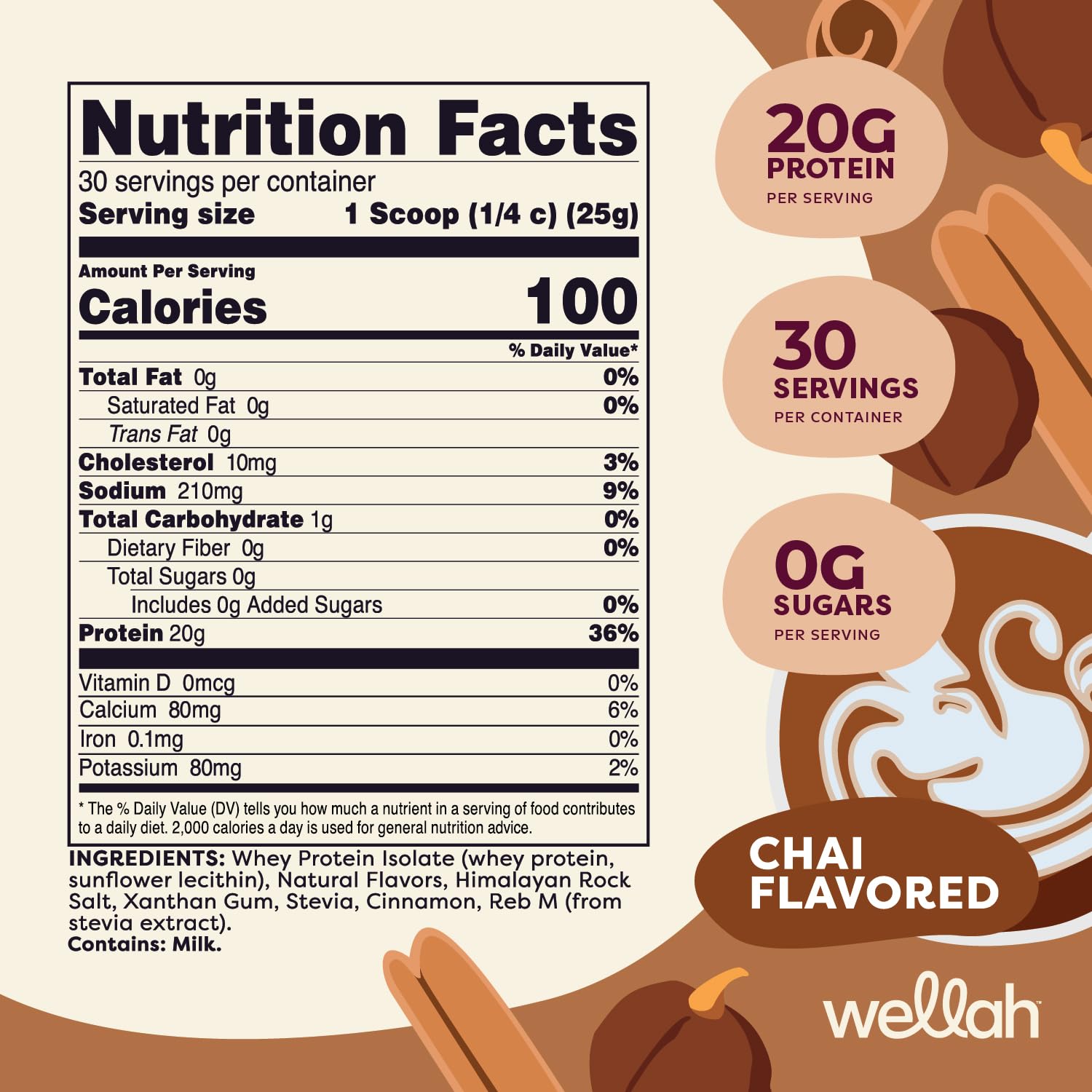 Wellah Protein Your Whey chai shaker for convenient daily use