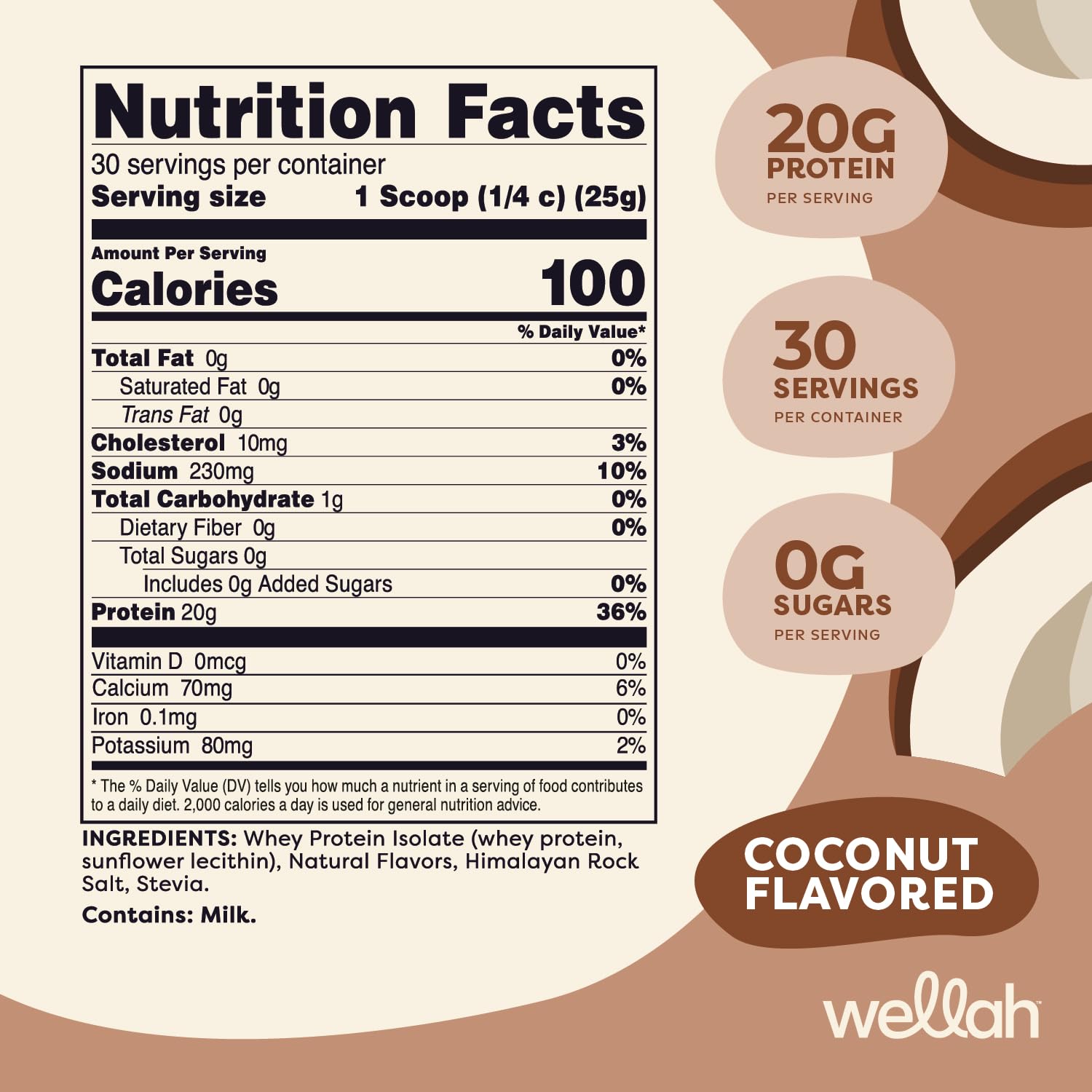 Wellah Protein Your Whey isolate bottle showing GMP quality and safety testing