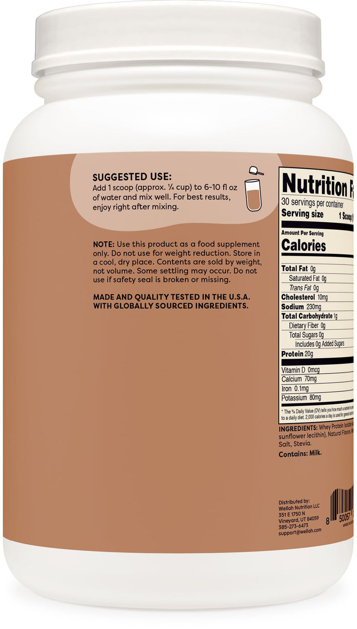Wellah Protein Your Whey shake with glass emphasizes flavor and mixability