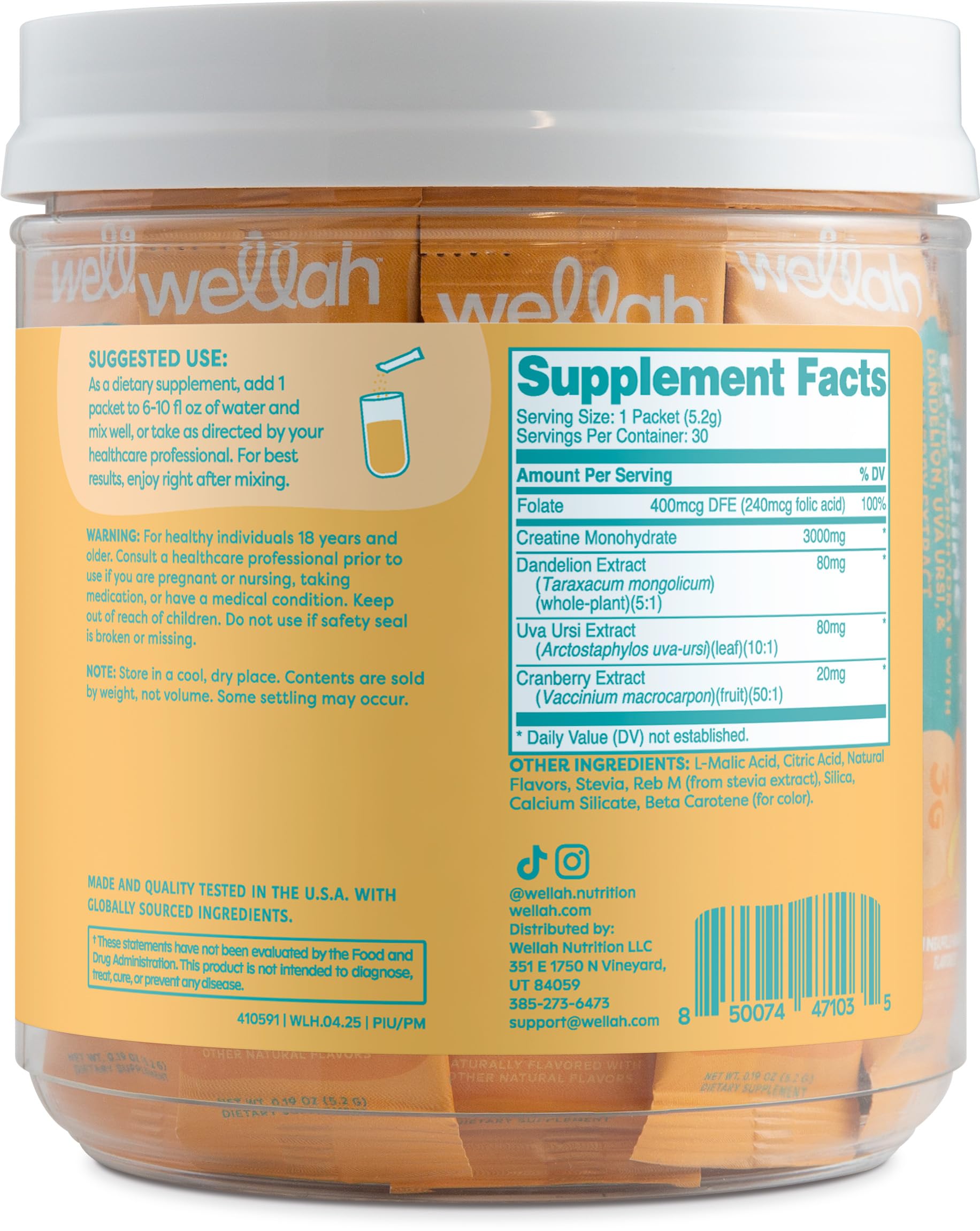 Wellah Pump-It-Up stick open packet showing quick mix capability.