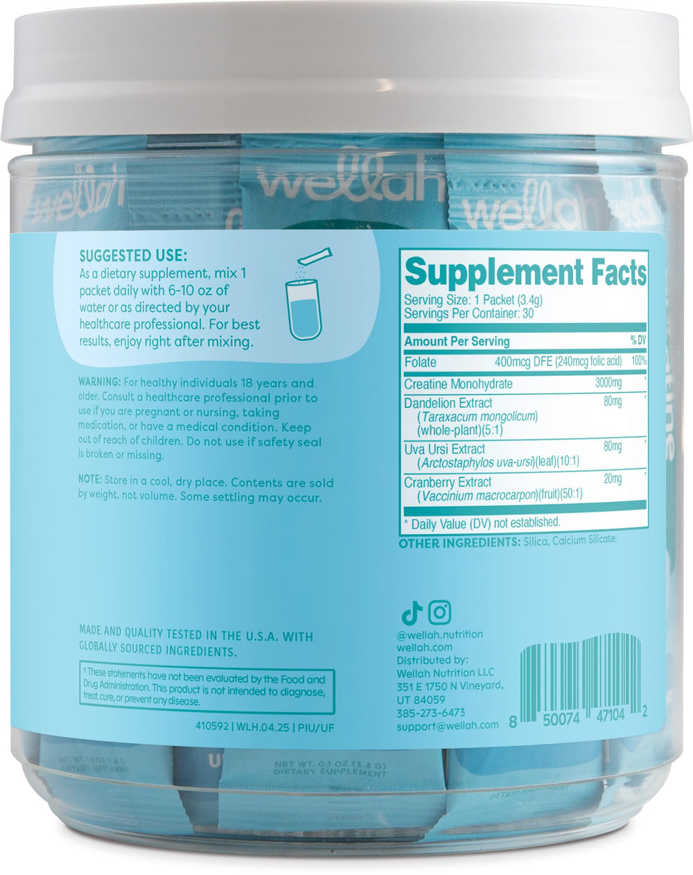 Wellah Pump-It-Up Creatine to-go packets no scoop needed for workouts anywhere