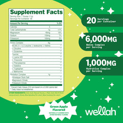 Wellah So Long Soreness BCAA Green Apple glass with ready-to-drink mix