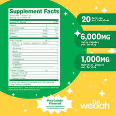 Pouring Wellah So Long Soreness BCAA into water for convenient daily hydration.