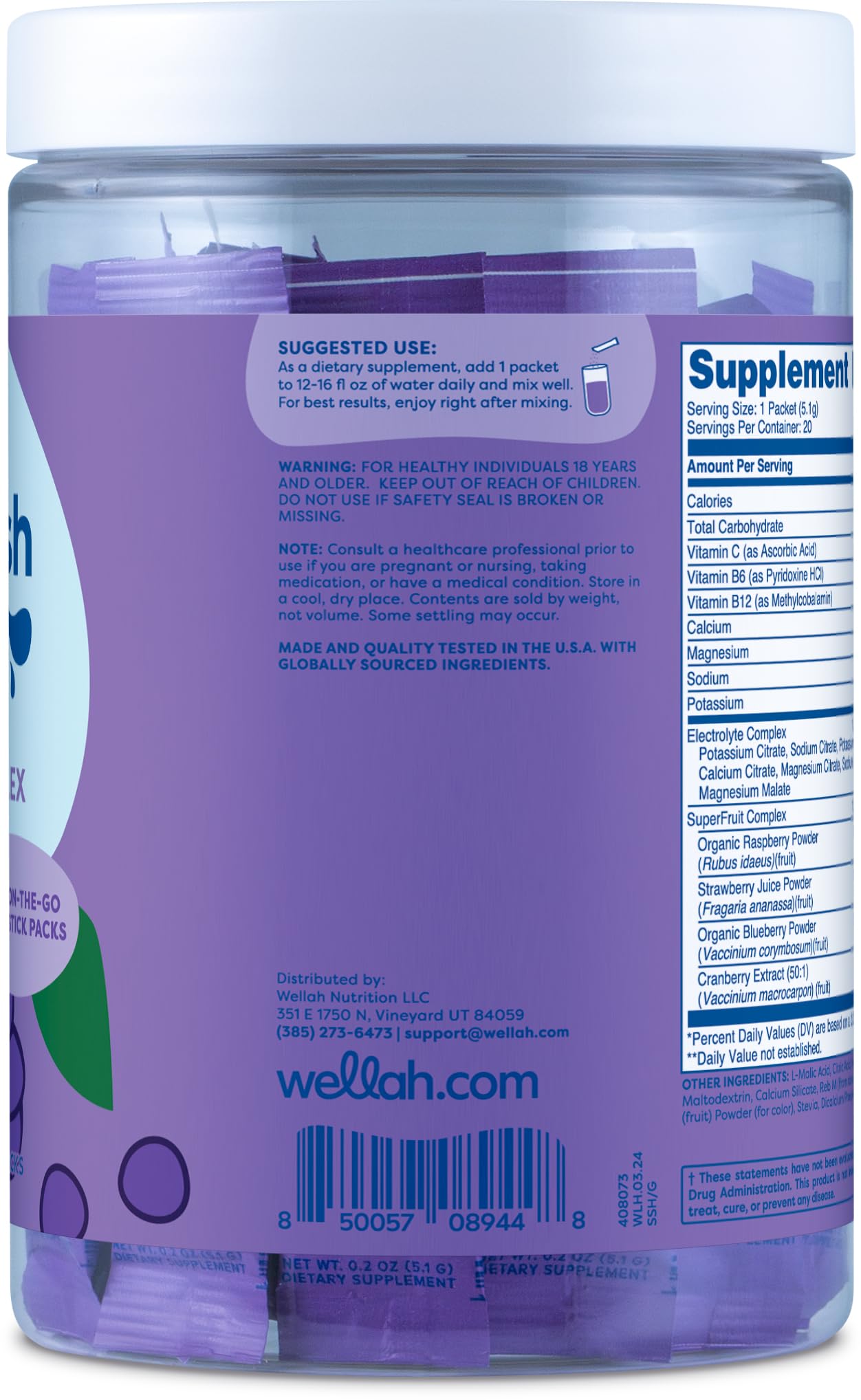 Wellah Splish Splash grape ready-to-drink mix in a glass