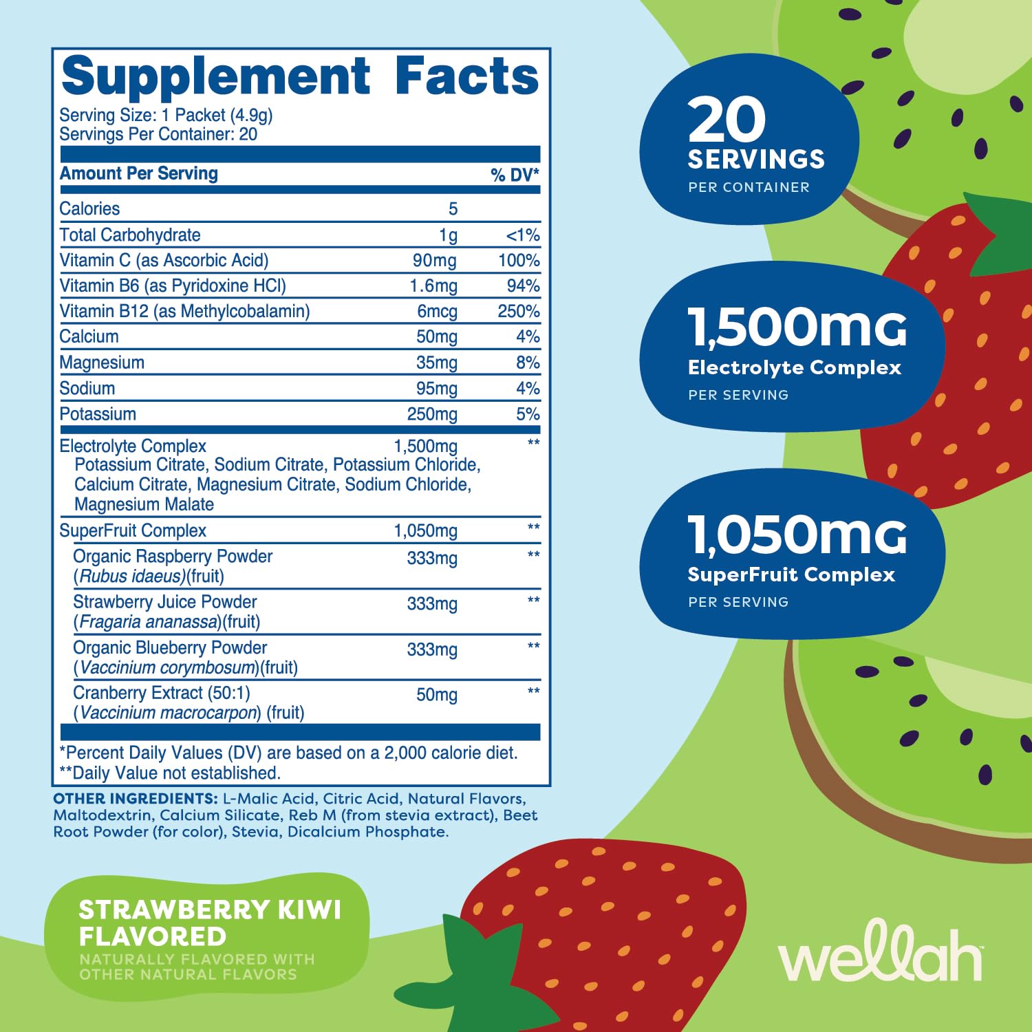 Wellah Splish Splash stick packs opened, ideal for on-the-go hydration.