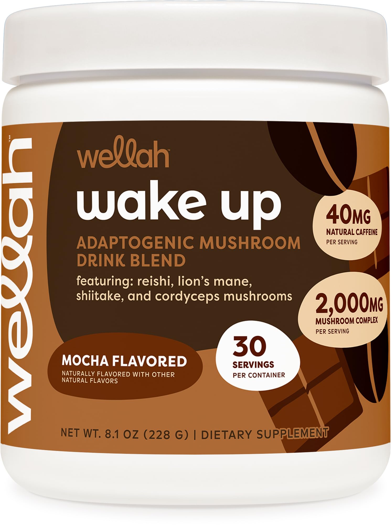 Wellah Wake Up mocha drink bottle ready to energize your morning routine.