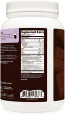 Wellah dark chocolate protein powder scoop ready for easy mixing into recipes