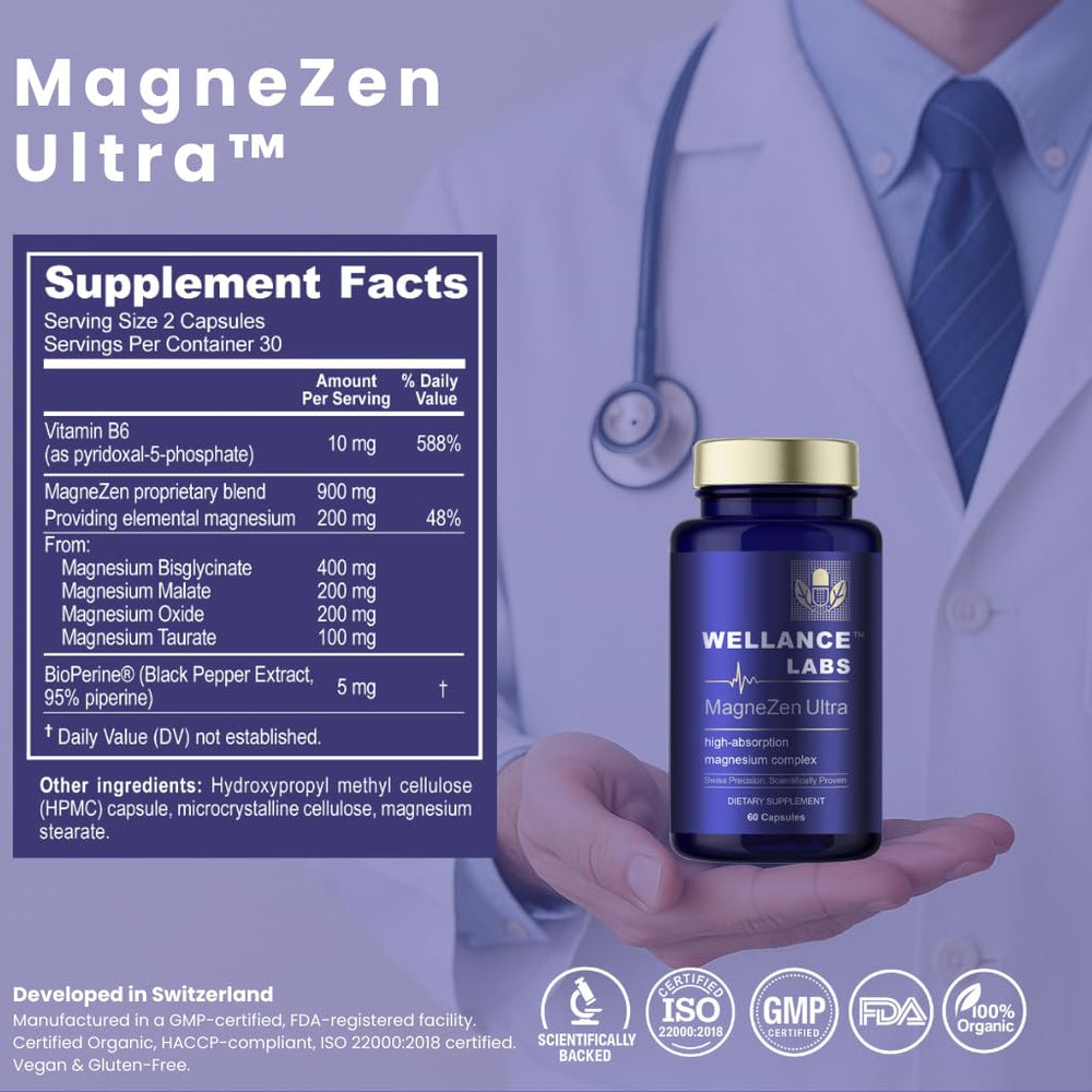 Capsules of MagneZen Ultra arranged for easy daily intake