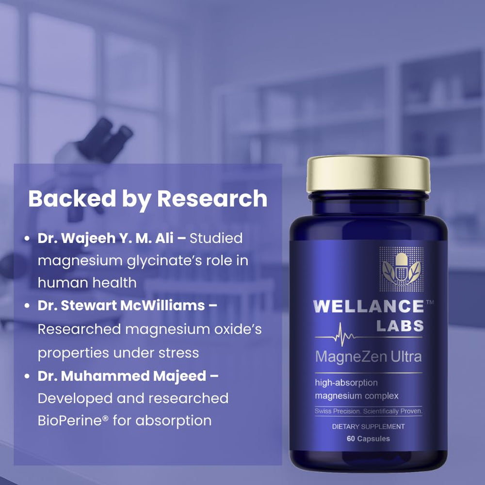 MagneZen Ultra in bottle with hands suggesting a daily stress-relief routine