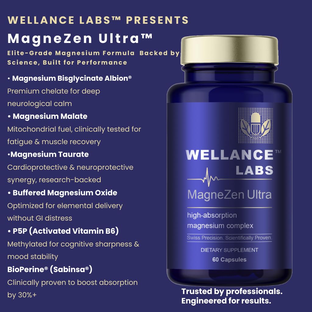 Label close-up on MagneZen Ultra showing B6 and absorption notes