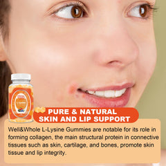 Well&Whole L-Lysine Gummies adults-use close-up shows convenient chewable format.
