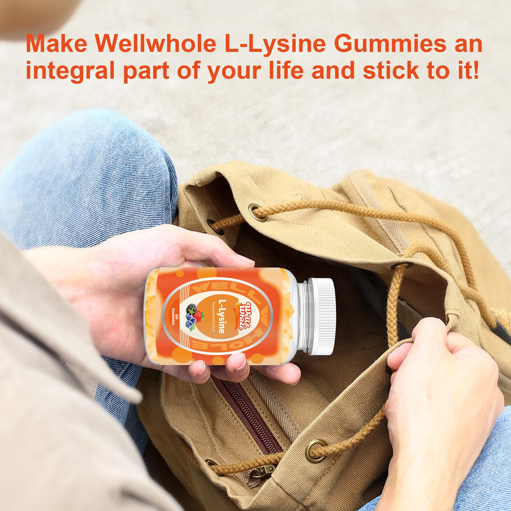 Well&Whole L-Lysine Gummies packaging-outer indicates a 60-count value pack.