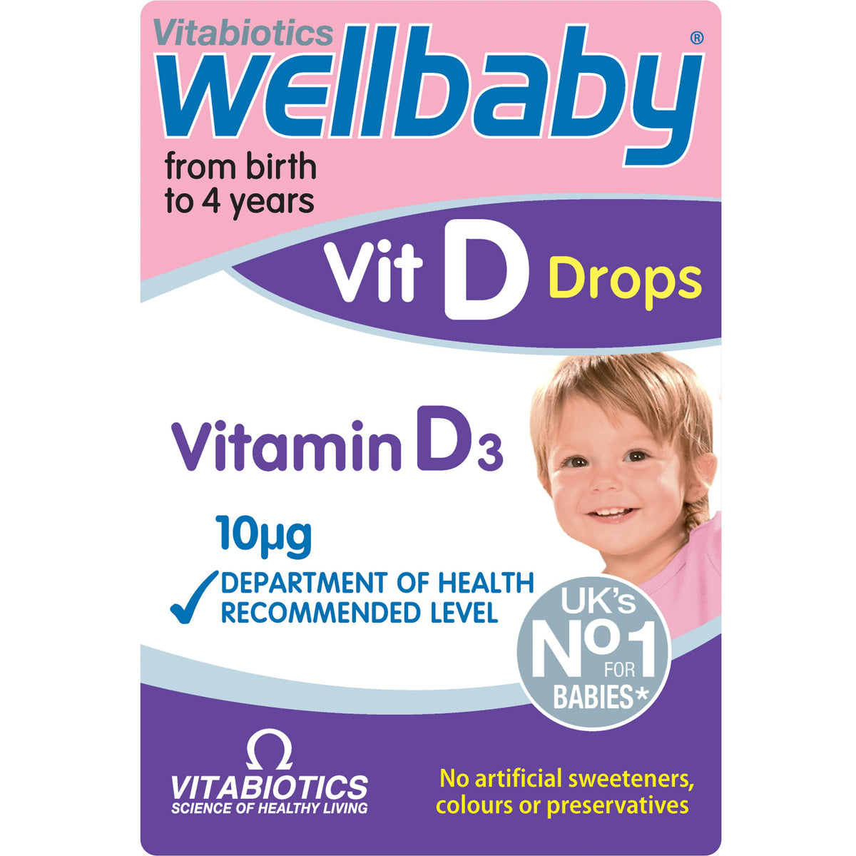 Wellbaby Vitamin D Drops bottle in olive oil base for infants' daily support