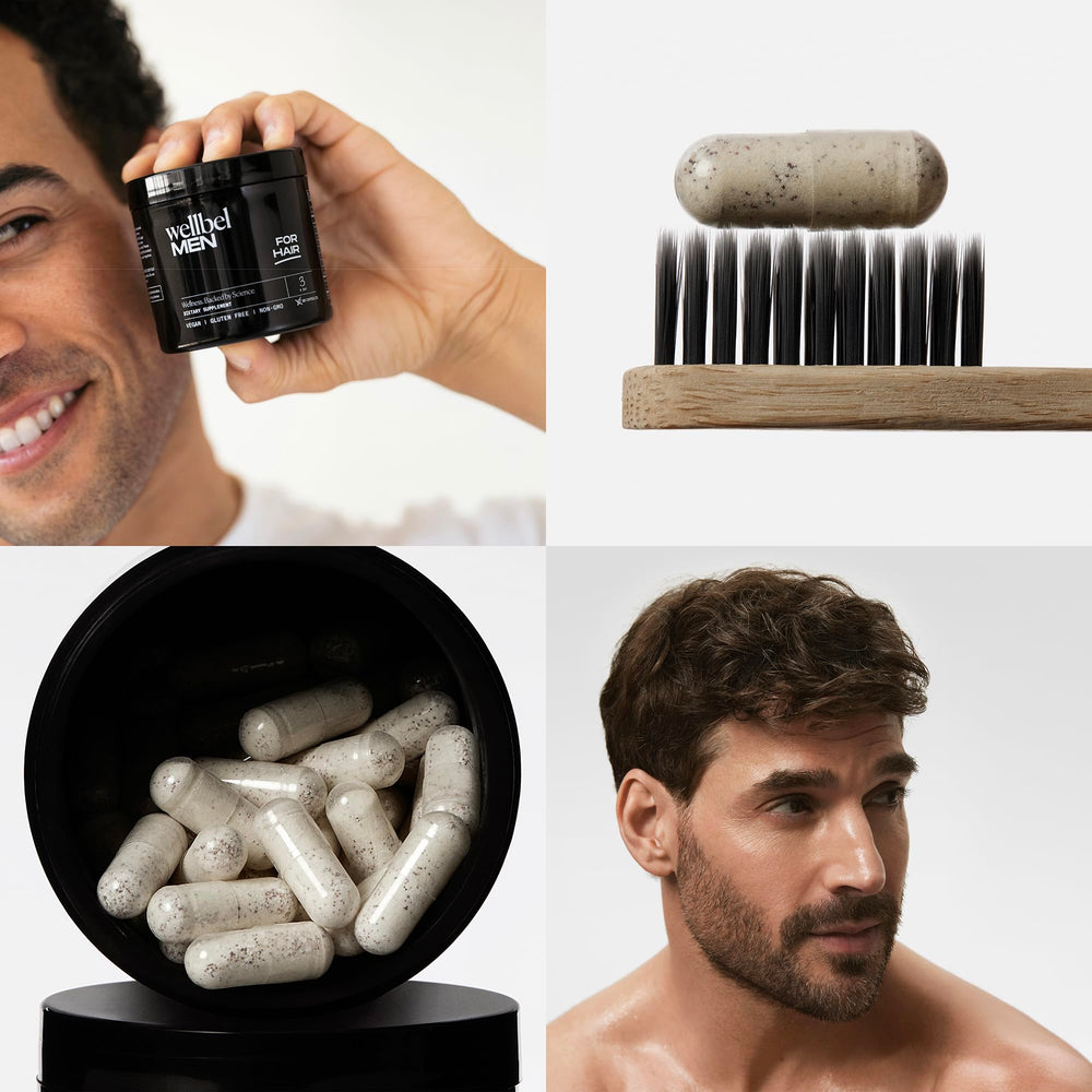 WELLBEL Men capsules added to smoothie for easy mornings