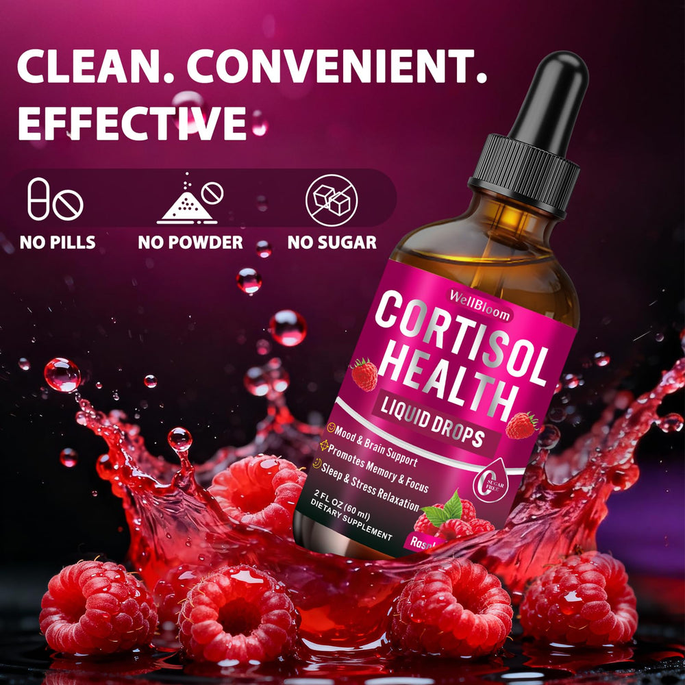 WellBloom cortisol reducer on nightstand suggesting restful sleep potential.
