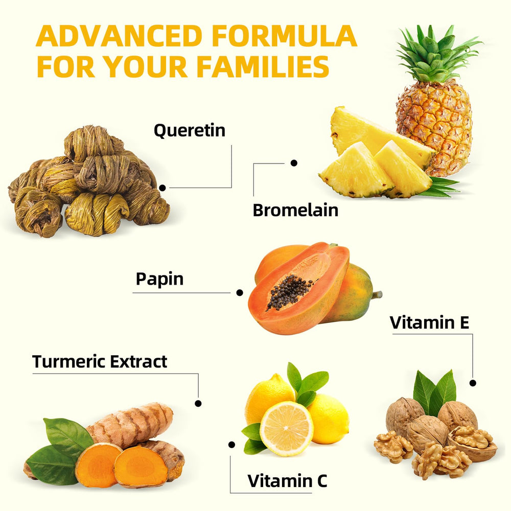 Wellcatcher bromelain papain gummies being chewed for convenient daily digestion aid.