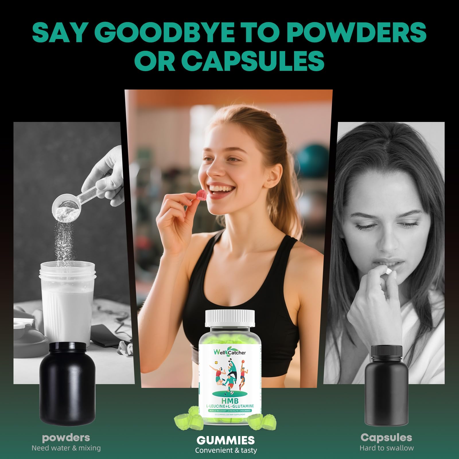 Wellcatcher HMB Leucine Gummies ready-to-take for travel workouts.