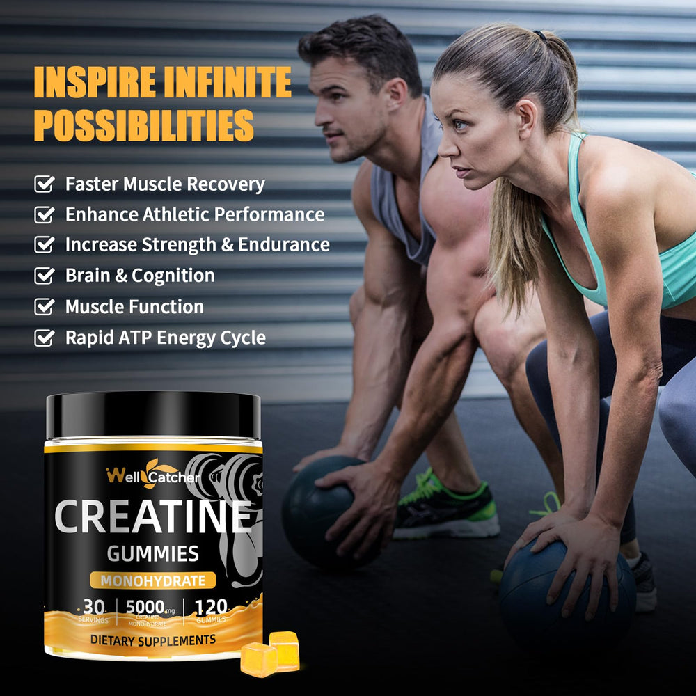 Wellcatcher orange-flavor gummies on the go for quick preworkout energy