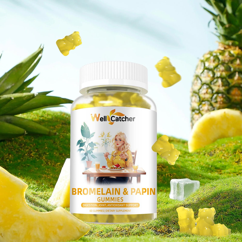 Wellcatcher pineapple-flavored gummies with bright fruit-forward appeal.