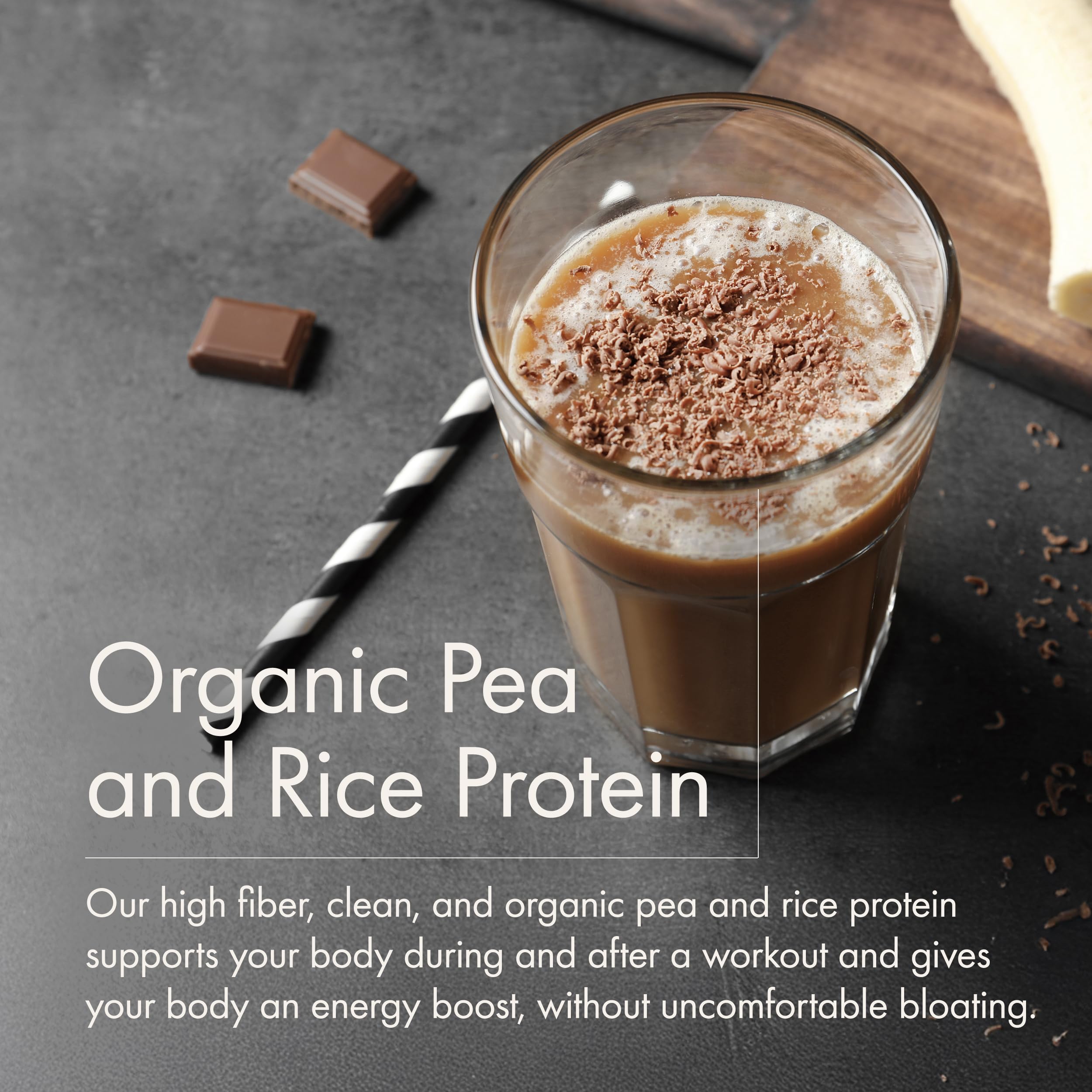 Dairy-free WelleCo protein shake ready in a glass.