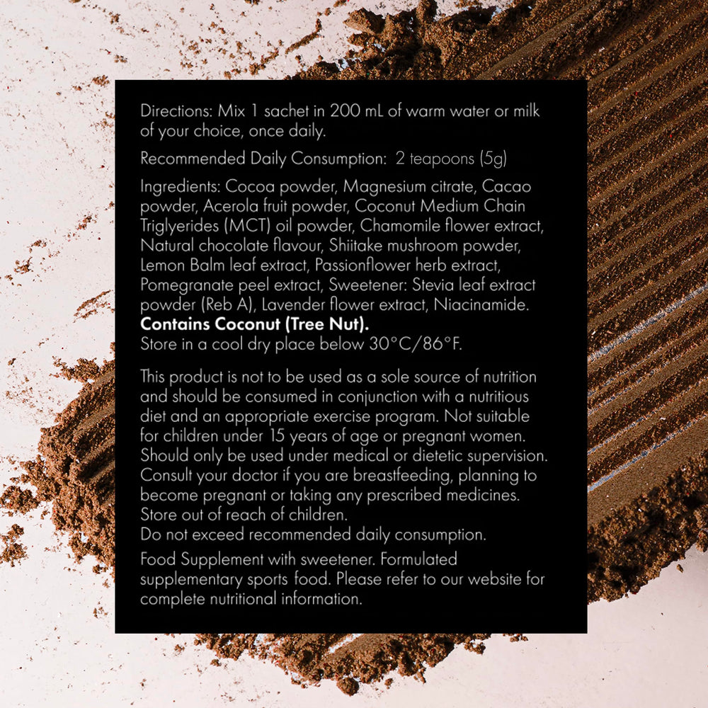 WelleCo Evening Elixir dissolving in warm water creating a soothing bedtime moment.
