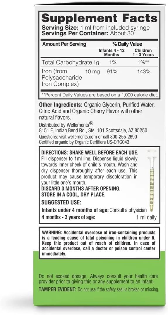 Toddler-friendly Wellements Iron Drops suitable for daily routines