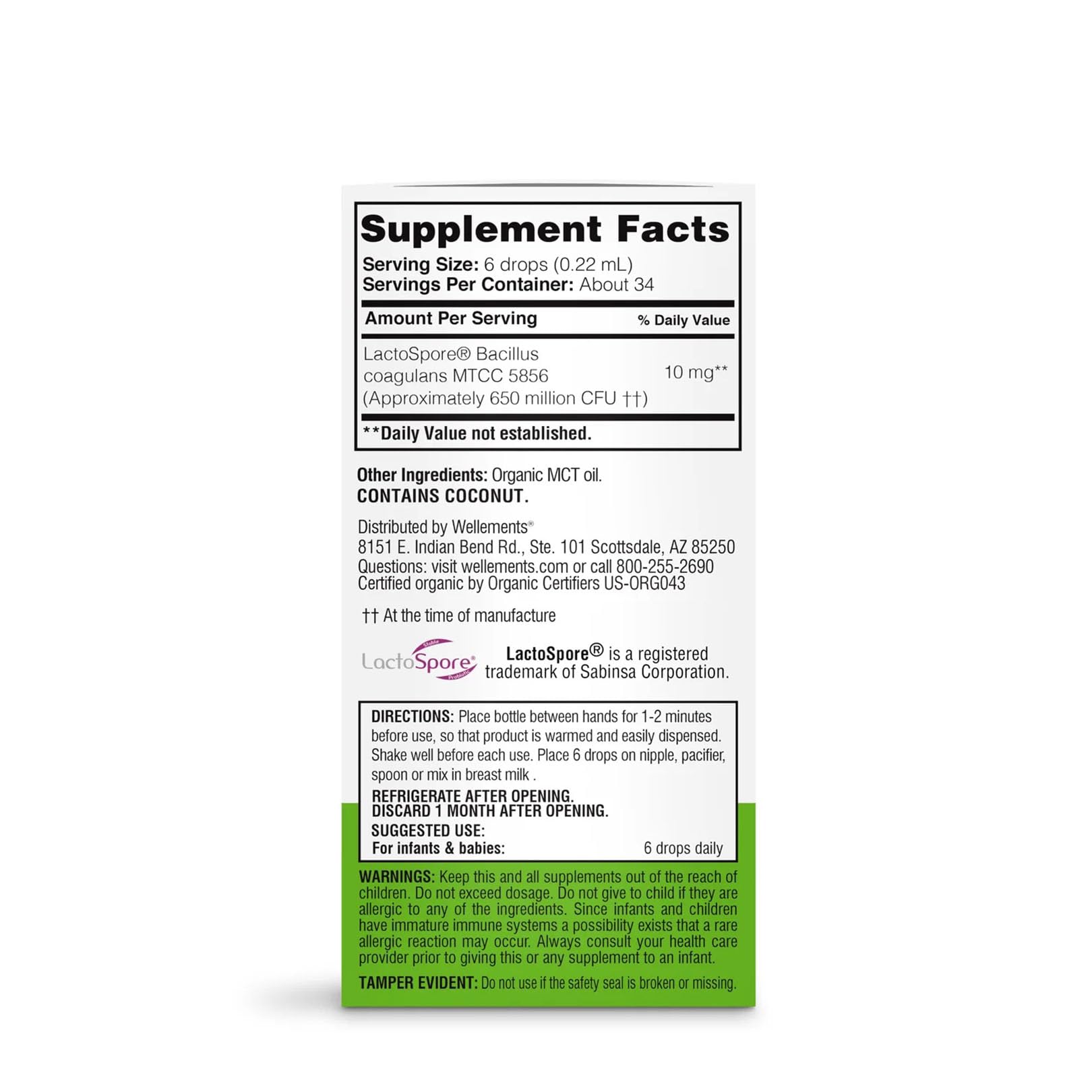 Wellements Organic Baby Probiotic Drops in a feeding scene for routine-friendly gut support