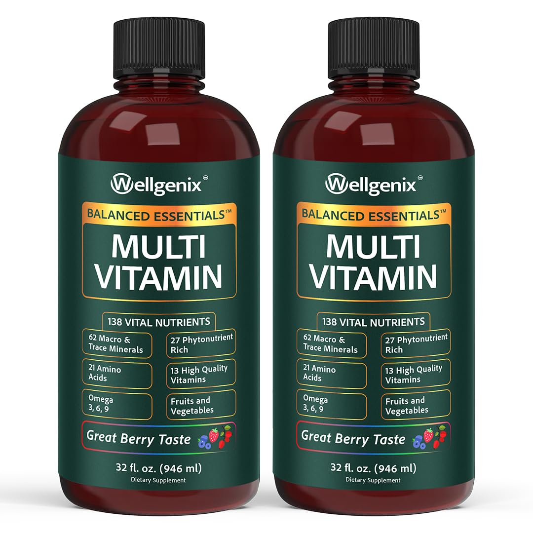 Wellgenix Balanced Essentials Plus bottle pour shows easy serving and daily immune-friendly support