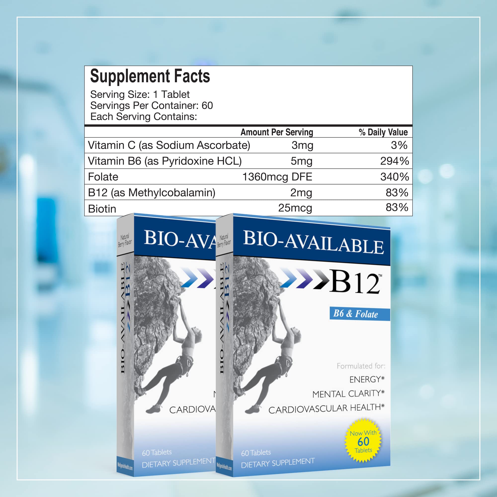 Wellgenix Bio Available Daily Multivitamins label closeup conveys high absorption formula.