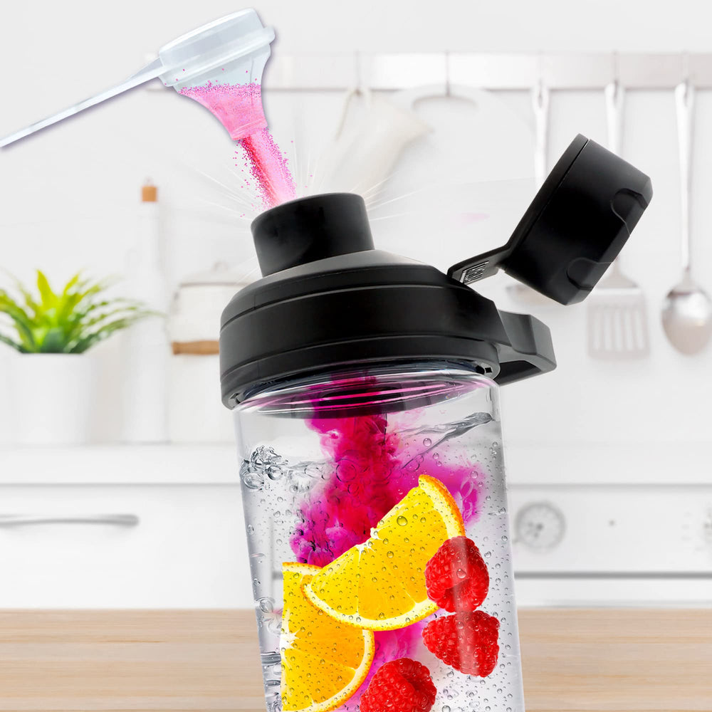Wellgenix Hydrate48 Raspberry Lemonade serving glass with ice conveys flavorful hydration.