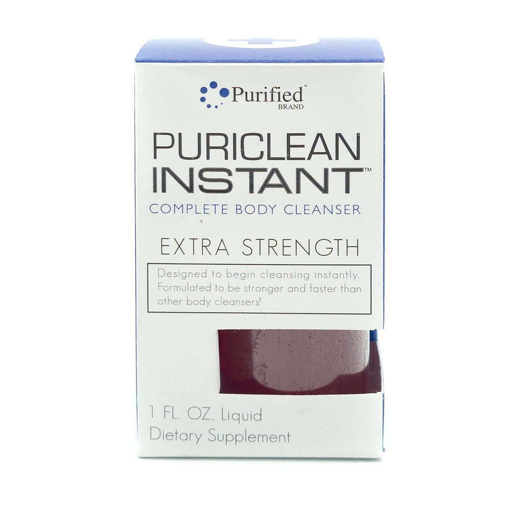 Wellgenix Puriclean bottle front with fruit punch flavor for quick detox prep