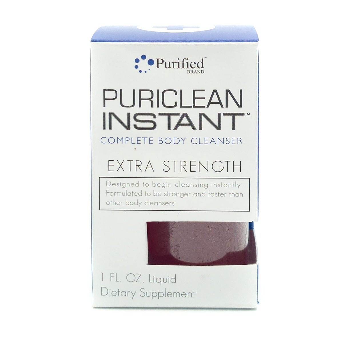 Wellgenix Puriclean bottle front with fruit punch flavor for quick detox prep