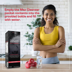 Close-up of Wellgenix Puriclean Instant Max powder texture and granules.