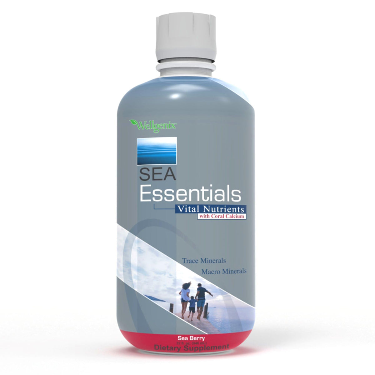 Wellgenix Sea Essentials bottle front showing sea berry flavor for easy daily supplementation