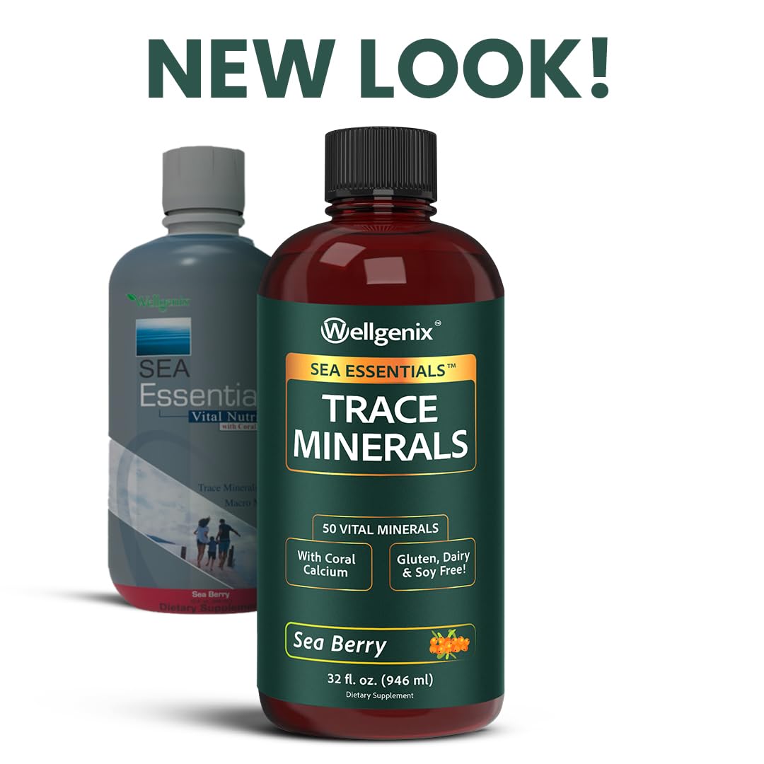 Wellgenix Sea Essentials label details highlight coral calcium and minerals for wellness