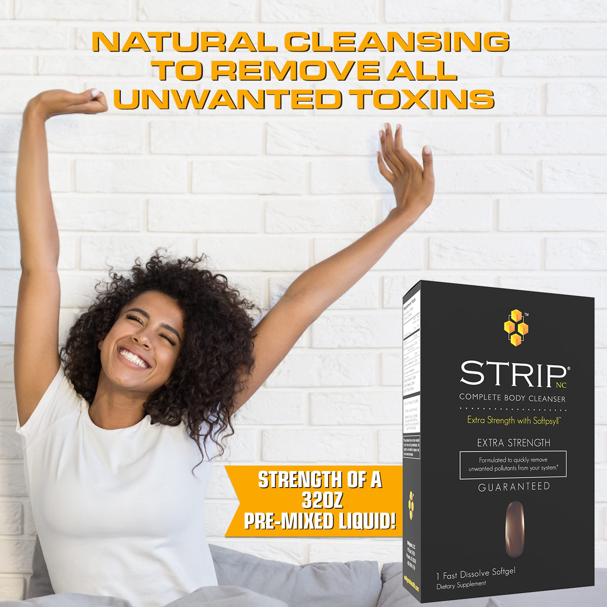 Wellgenix Strip NC Softgel packaging highlights simple, user-friendly detox solution.